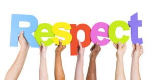 the word Respect in colorful letters