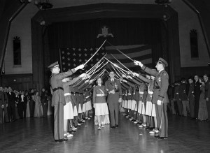 The Grand March Through the Aisle of Sabres,” 17 February 1940. Photo courtesy of IU Archives, P0032279.