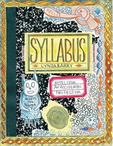 Book cover of syllabus, with an image of a notebook that looks like it has been doodled on.