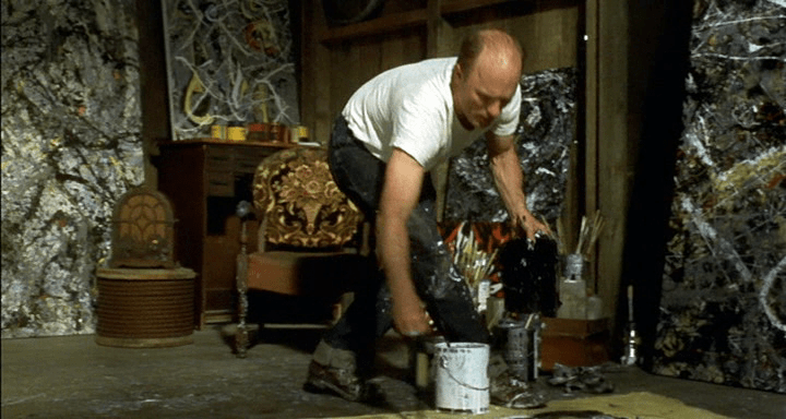 Ed Harris in action as Jackson Pollock