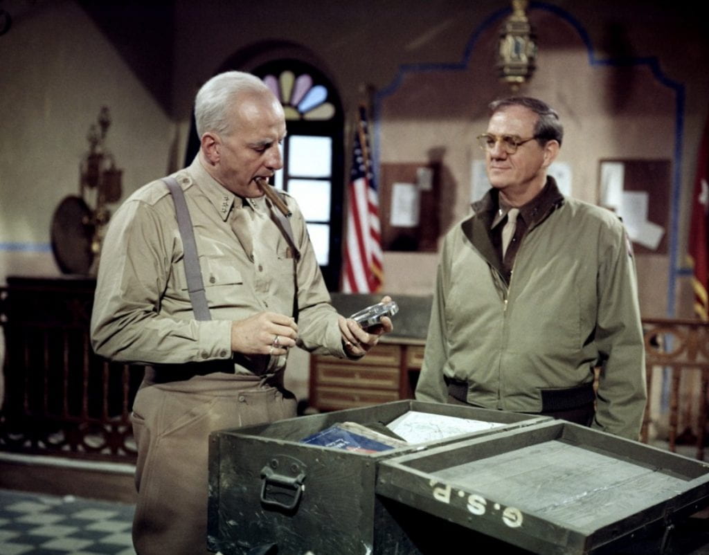 George C. Scott and Karl Malden as General Omar N. Bradley in Patton