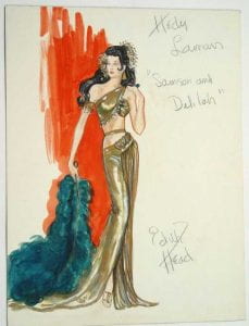 Another Edith Head sketch for Lamarr in SAMSON AND DELILAH (1949)