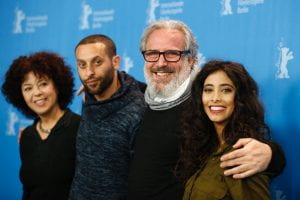 Director Udi Aloni with Tamer Nafar and Samar Qupty