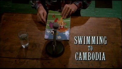 Spalding Gray as he gets ready to perform Swimming to Cambodia (1987)