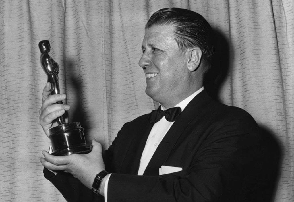 George Stevens with his Academy Award for Giant (1956)