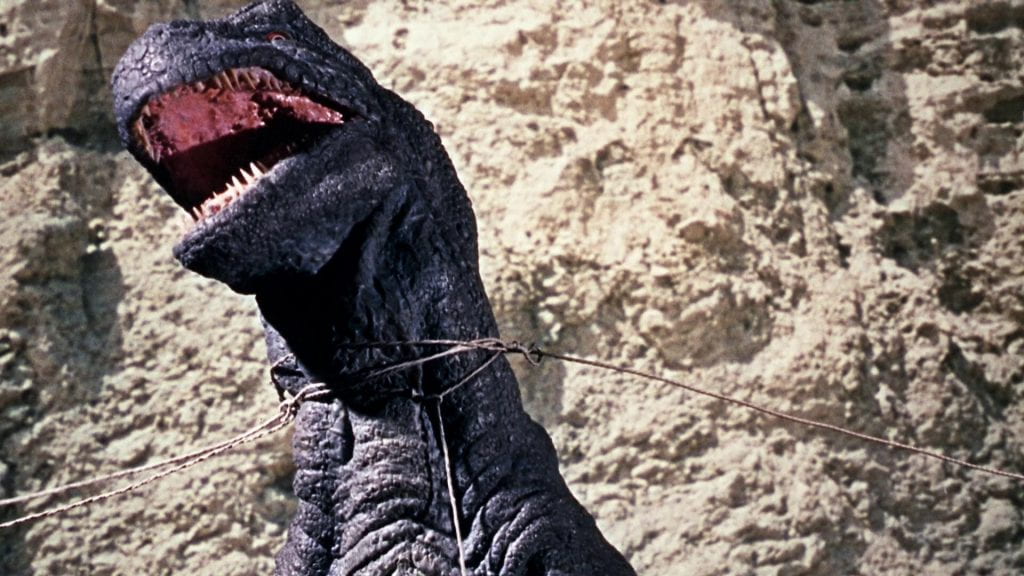 One of Ray Harryhausen's dinosaurs in The Valley of Gwangi (Jim O'Connolly, 1969)