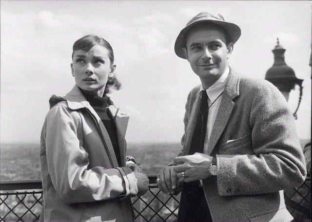 Hepburn and Donen during production of Funny Face