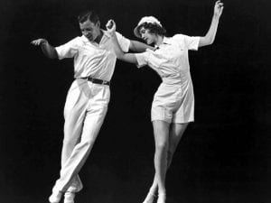 George Murphy and Powell rehearsing for Broadway Melody of 1938