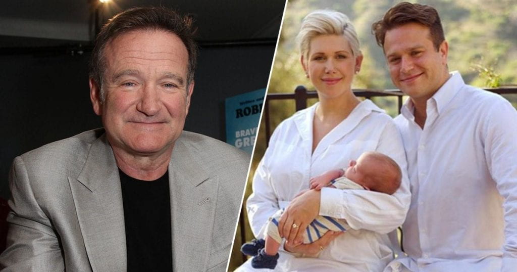 Left: Robin Williams. Right: Zak Williams with his family.