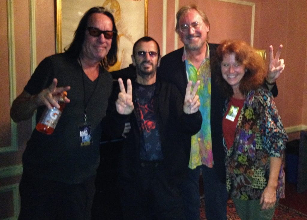 Professor Glenn Gass with his wife Julie and Ringo Starr