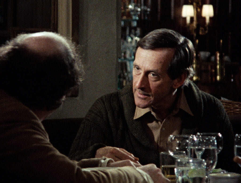 Andre Gregory (right) and Wallace Shawn in the 1981 film My Dinner with Andre.