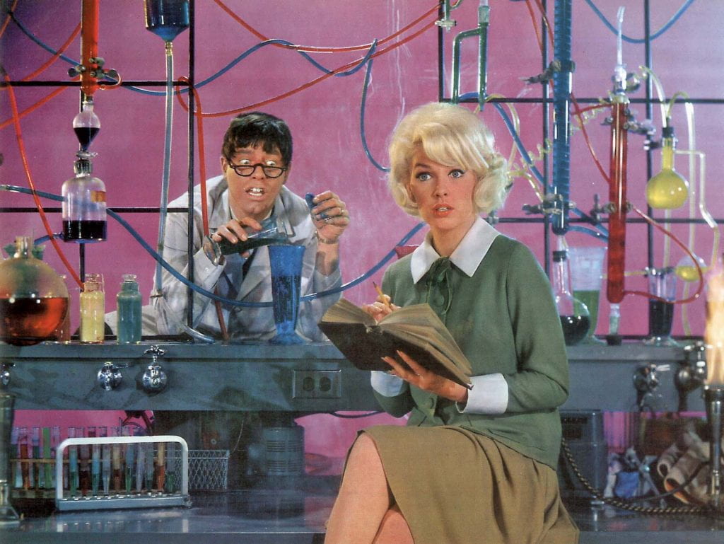 A modern <em>Jekyll &amp; Hyde</em> scenario: Jerry Lewis in The Nutty Professor (1963).