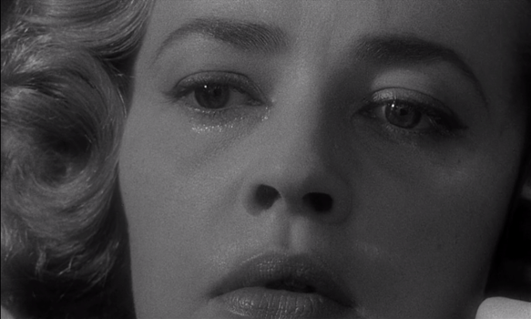 Opening shot of Jeanne Moreau in Elevator to the Gallows