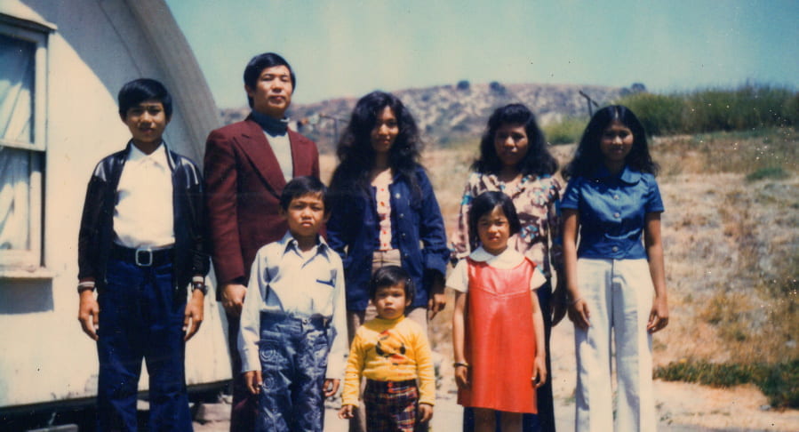 Ted Ngoy with his wife and children in the 1970s