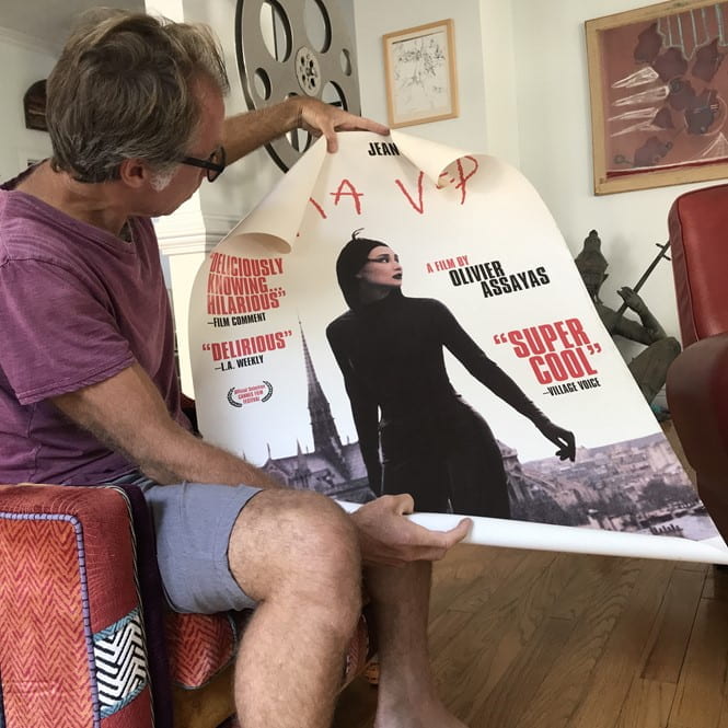 Jon Vickers with his poster for Irma Vep