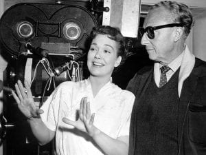 Wyman and Douglas Sirk on the set of All That Heaven Allows