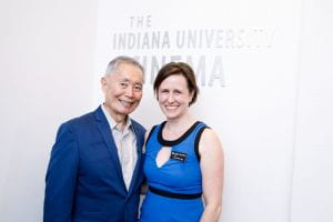 Jessica with George Takei during his 2017 visit to IU Cinema