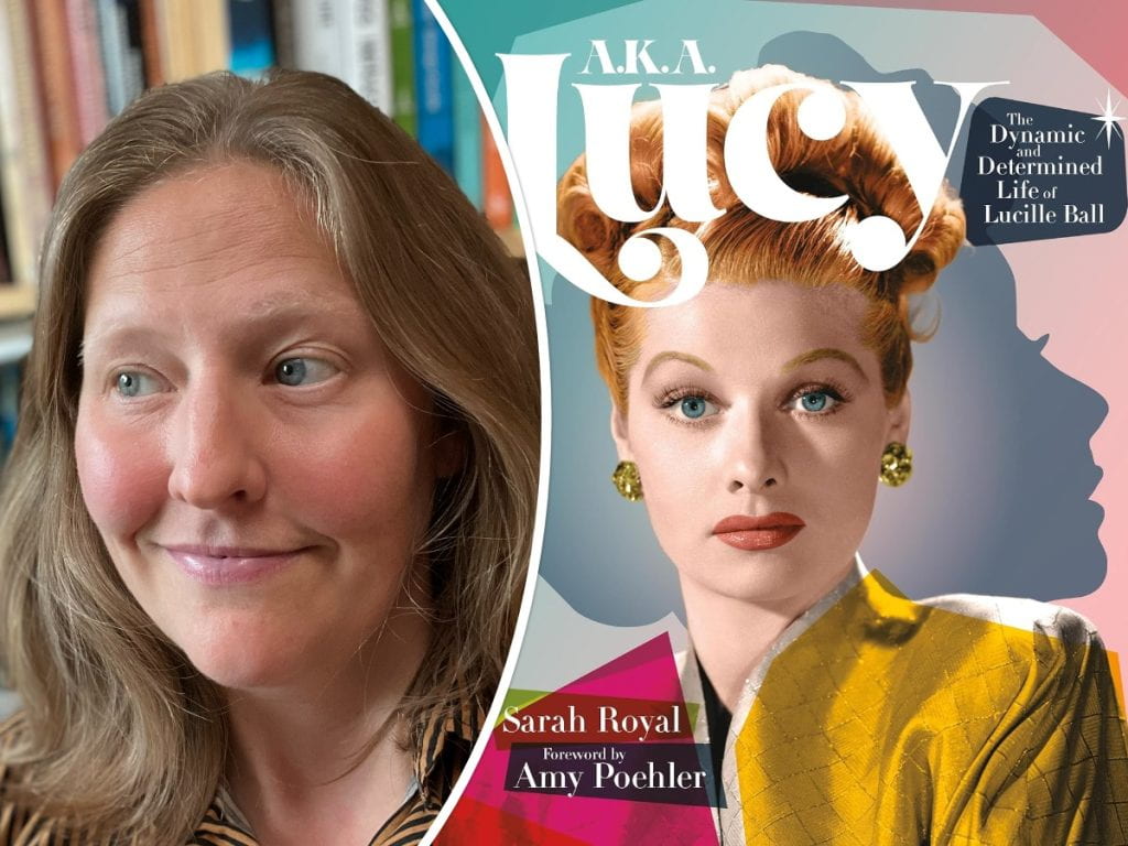Left: author Sarah Royal, right: the cover of her book A.K.A. Lucy
