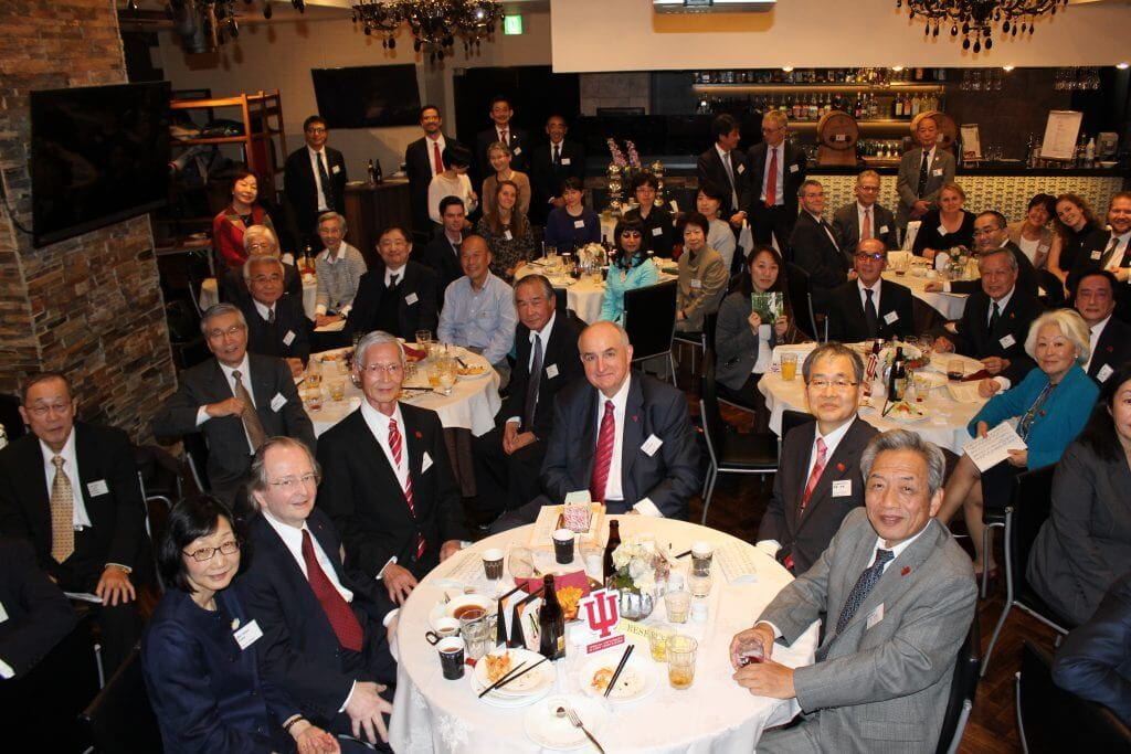 Members of the IU delegation celebrated the university’s Japan Alumni Chapter, now 53 years old.