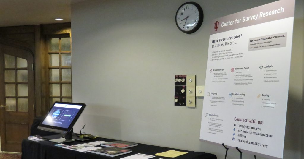 IU Center for Survey Analysis poster at the Bloomington Innovation Conference