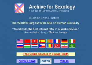 Screenshot of home page of SexArchive.info
