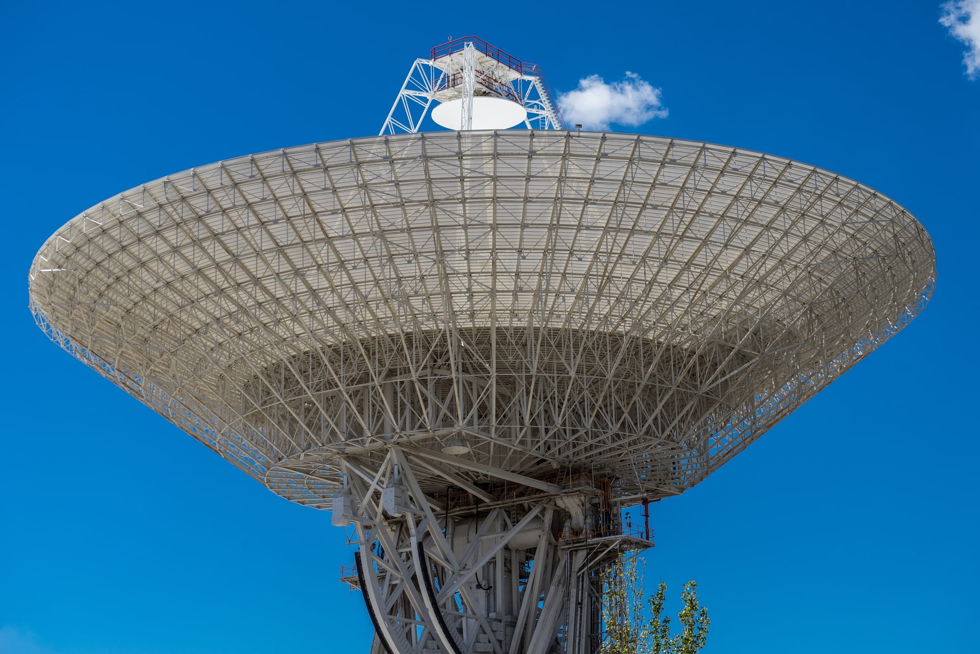 A large antenna pointed at the sky