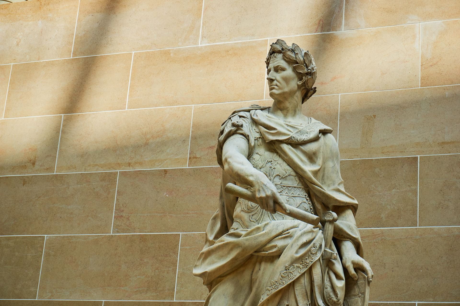 Pictured is the Julius Caesar statue in the Louvre.