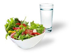 Salad with water