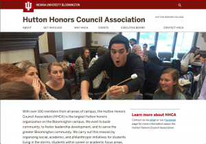 Hutton Honors Council Association website homepage.