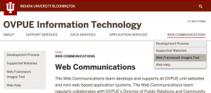 Screen capture of the OVPUE IT website's navigation.
